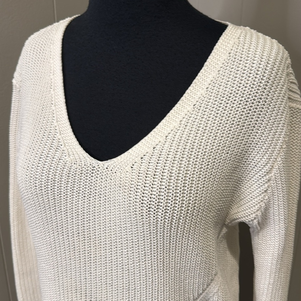 Athleta Women’s Small Highline Sweater Tunic Knit V Neck Side Hem Slits - Picture 2 of 7